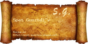 Spet Gusztáv névjegykártya